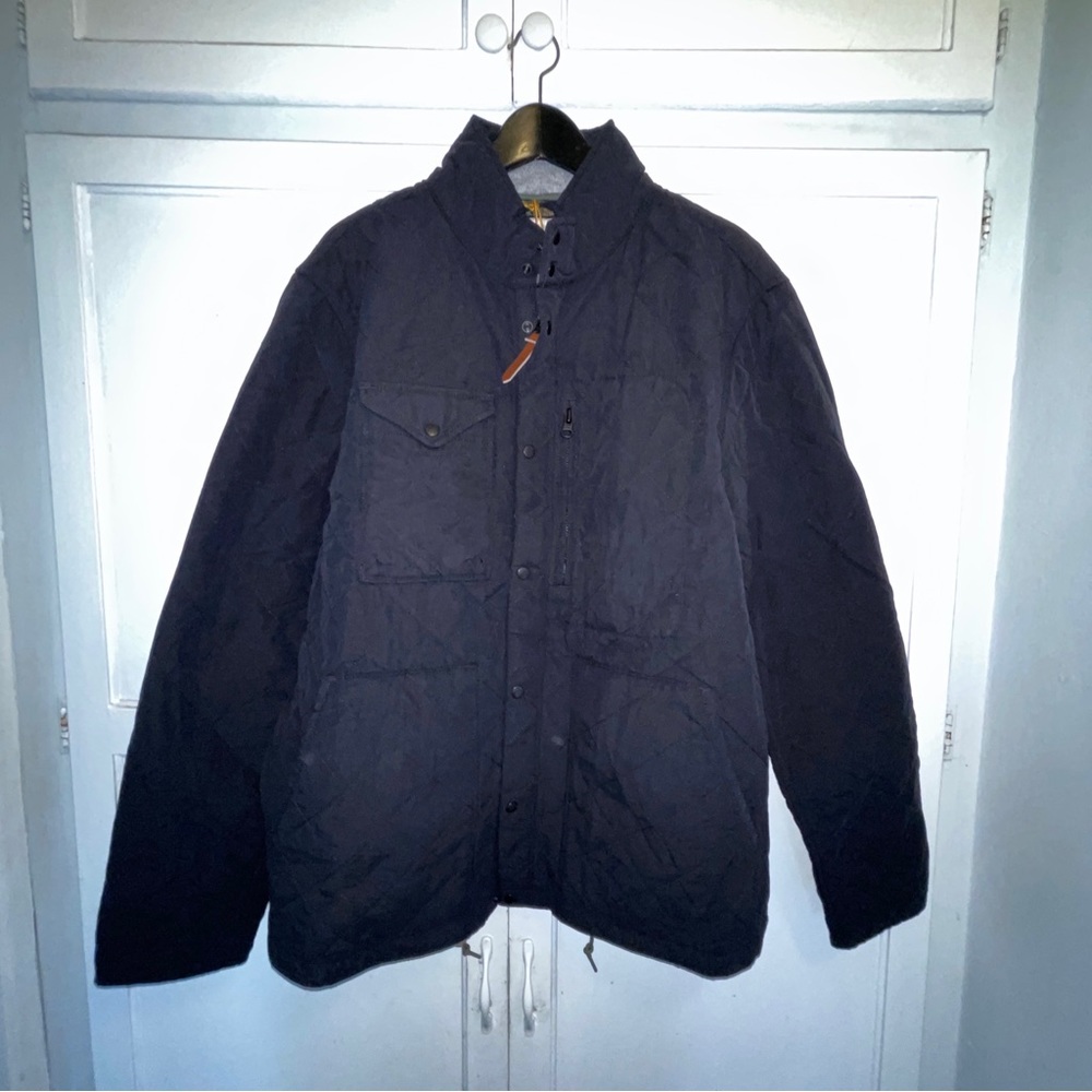 Relwen Quilted Tanker Coat Jacket Black Camouflage size XL